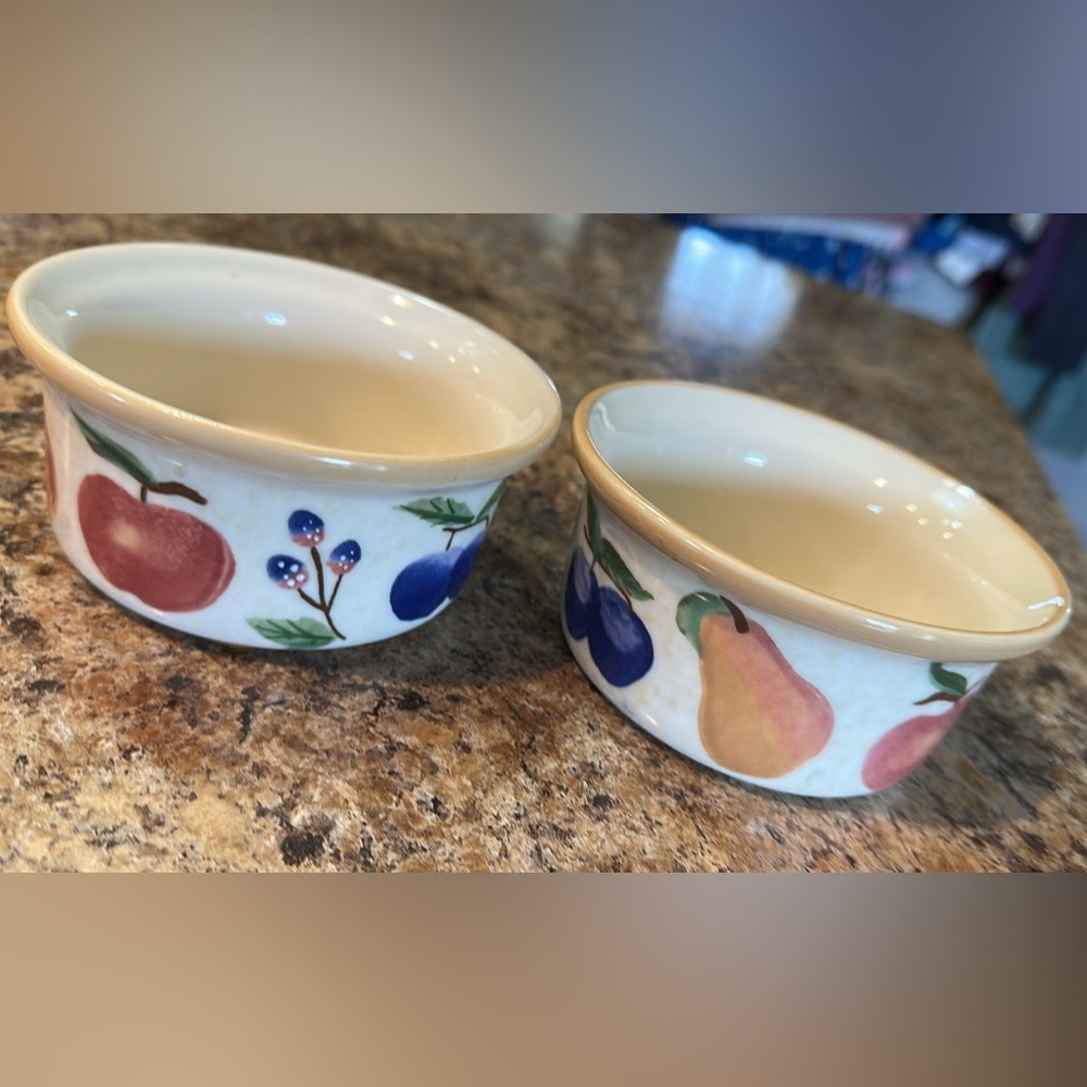 LONGABERGER FRUIT MEDLEY RAMEKINS BOWLS SET OF TWO